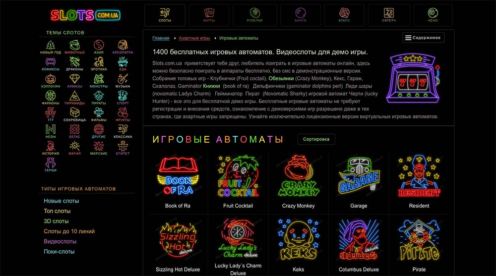 Онлайн автоматы – Slots.com.ua